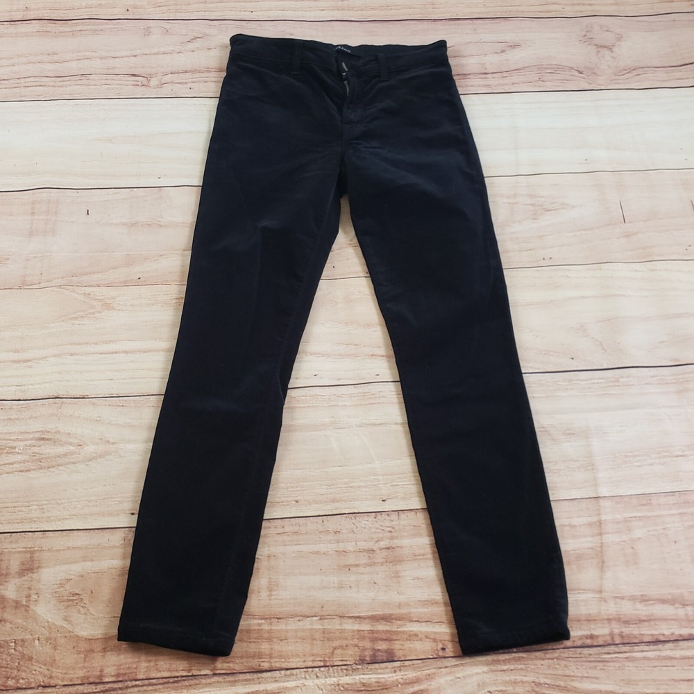 J Brand Pants Womens 27 Blackโ Skinny Velour Mid Rise Casual Pockets Ladies